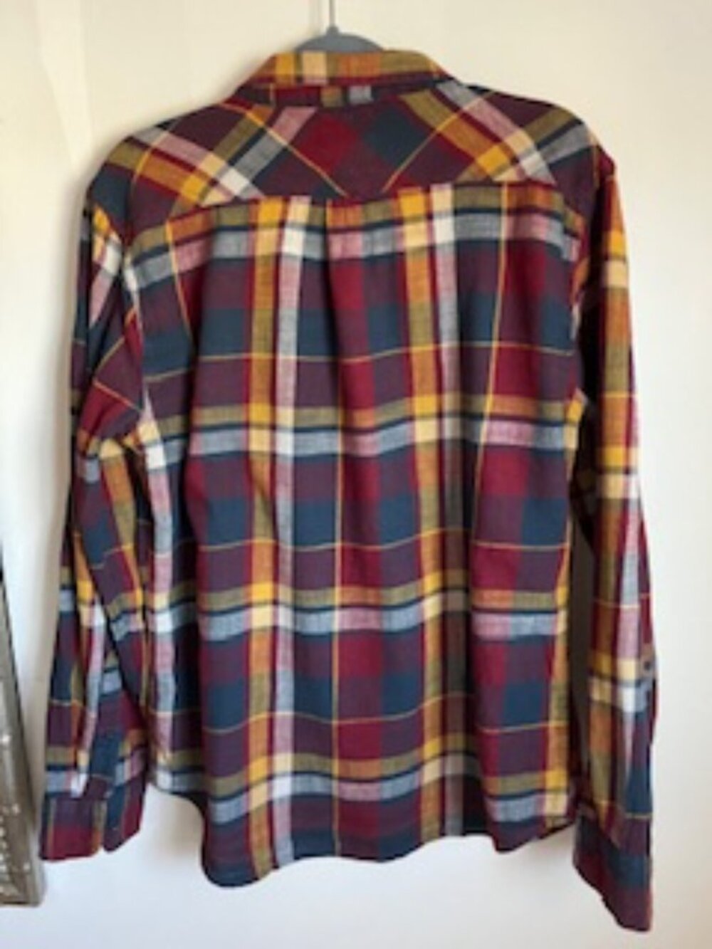 🧡3/15 Levi's Plaid Long Sleeve Red Blue Yellow Shirt Men's L - Picture 3 of 10